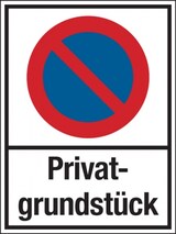 thumbnail of Dreifke® Parkverbotsschild, Privatgrundstück, Eingeschränktes Haltverbot, 400 x 300 mm, Aluverbund 1 Stk.