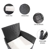 thumbnail of Arreditaly Set Di Mobili da Giardino Salotto Salottino in Rattan 4 Posti Tavolino E Ripiano In Vetro 2 Poltrone e Divano 2 Posti Per Giardino Brown