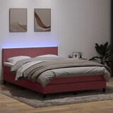 thumbnail of vidaXL Boxspringbett mit Matratze & LED Rosa 140x220 cm Samt