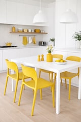 thumbnail of Set 4 Sedie Impilabili in polipropilene 83x56x46 cm Colore SENAPE Design Moderno