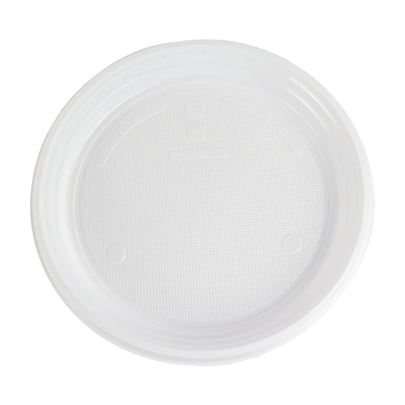 DayBays Plastikteller Ungeteilt 200 Stk. Weiß Rund Menüteller Plastik Teller 22 cm Einweg Spülmaschinenbeständig