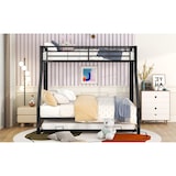 thumbnail of Merax Etagenbett für Erwachsene, Metallbett Hochbett mit ausziehbarem Bett 90x200cm/140x200cm/90x190cm, schwarz