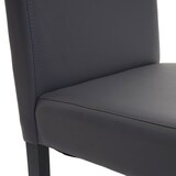 thumbnail of Esszimmerstuhl Littau, Küchenstuhl Stuhl, Kunstleder ~ grau matt, dunkle Beine