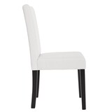 thumbnail of Décoshop26 -Esszimmer-/Küchenstuhl aus mattweißem Kunststoff mit dunklen Holzbeinen modernes Design 04_0002343