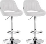 thumbnail of CHEFGASTRO 2er Set Barhocker NIAGARA Kunstleder Chrom HxBxT 85x47x48cm Kunstleder Weiß Barstuhl