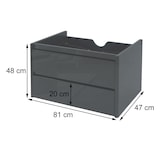 thumbnail of Mueble bajo lavabo HWC-B19, mueble bajo lavabo baño, alto brillo cierre suave 50x80cm ~ blanco