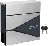 thumbnail of Helloshop26 - Buzón de pared con portaperiódicos y llavero fácil de instalar diseño moderno gris antracita y plata 12_0001638