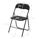 thumbnail of ECD Germany Klappstuhl 4er Set Schwarz, Kunstleder gepolstert, Metallrahmen, platzsparend, belastbar bis 110 kg, wetterfest