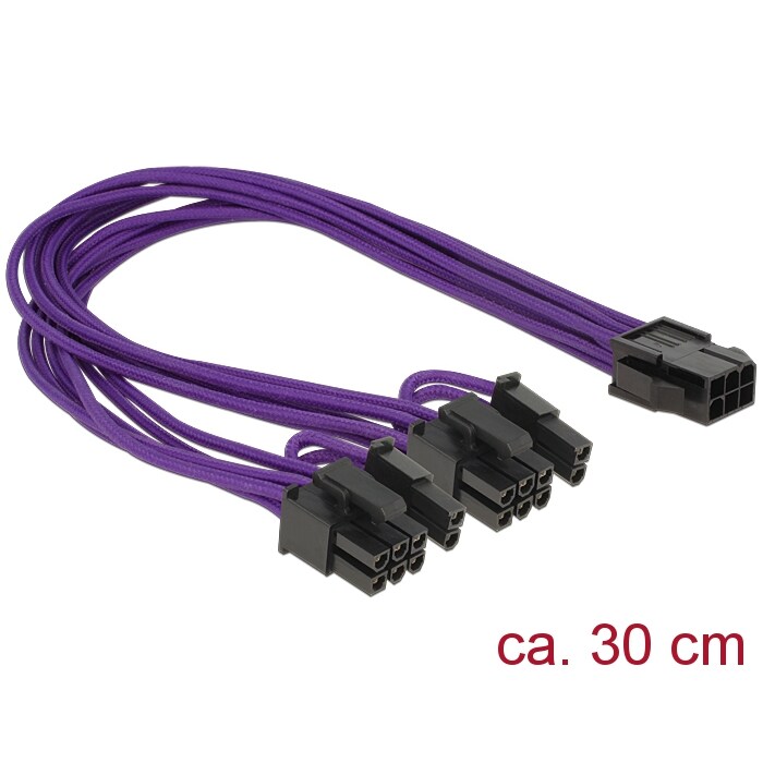 Delock Kabel Power PCIe 6 pin Bu > 2 x 8 pin St 30 cm
