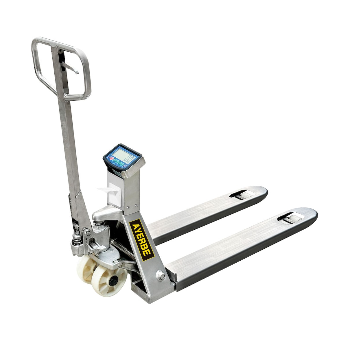 Transpalete Inoxidável com Impressora 2500 kg Aço Inox 304 Precisão ±0,5 kg Rodas PU CE GS TÜV