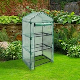 thumbnail of Relaxdays Foliengewächshaus Balkon 125 x 70 x 50 cm HxBxT, 3 Regale Treibhaus, Terrasse Anzuchthaus platzsparend, grün