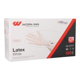 thumbnail of 1000 `WORK-INN` Handschuhe, Latex gepudert `White` weiss - natur Größe XL