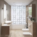 thumbnail of Relaxdays Duschrollo Square, wasserabweisend, Retro Badrollo Wanne u. Dusche, Deckenmontage, 80x240 cm, semitransparent