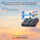 thumbnail of D&C TonerSet für HP Color LaserJet Pro M254dw, 4 Farbtoner kompatibel zur HP Tonerserie 203X