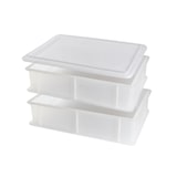 thumbnail of 2 Caixas empilháveis para fermento para pão e pizza + 1 tampa, polietileno, 30x40x10, branco