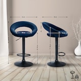 thumbnail of Barhocker Olinda Samt blau/schwarz