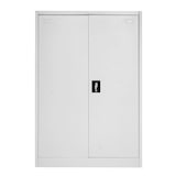thumbnail of Aktenschrank HWC-H17, Stahlschrank Büroschrank Schrank, 2 Türen abschließbar Metall ~ 140x90x40cm grau