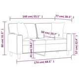 thumbnail of vidaXL 2-Sitzer-Sofa mit Zierkissen Schwarz 140 cm Kunstleder