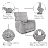 thumbnail of Fernsehsessel Aufstehhilfe, XXL-Relaxsessel, Liegefunktion, 200 kg Belastbarkeit, XXL-Sessel, wasserabweisender Webstoff, Grau, Raburg Samson