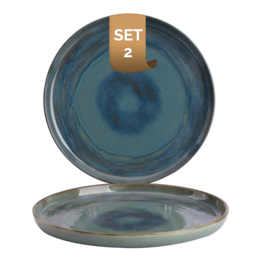 Palmer Bord Miami 28 cm Groen Stoneware 2 stuks