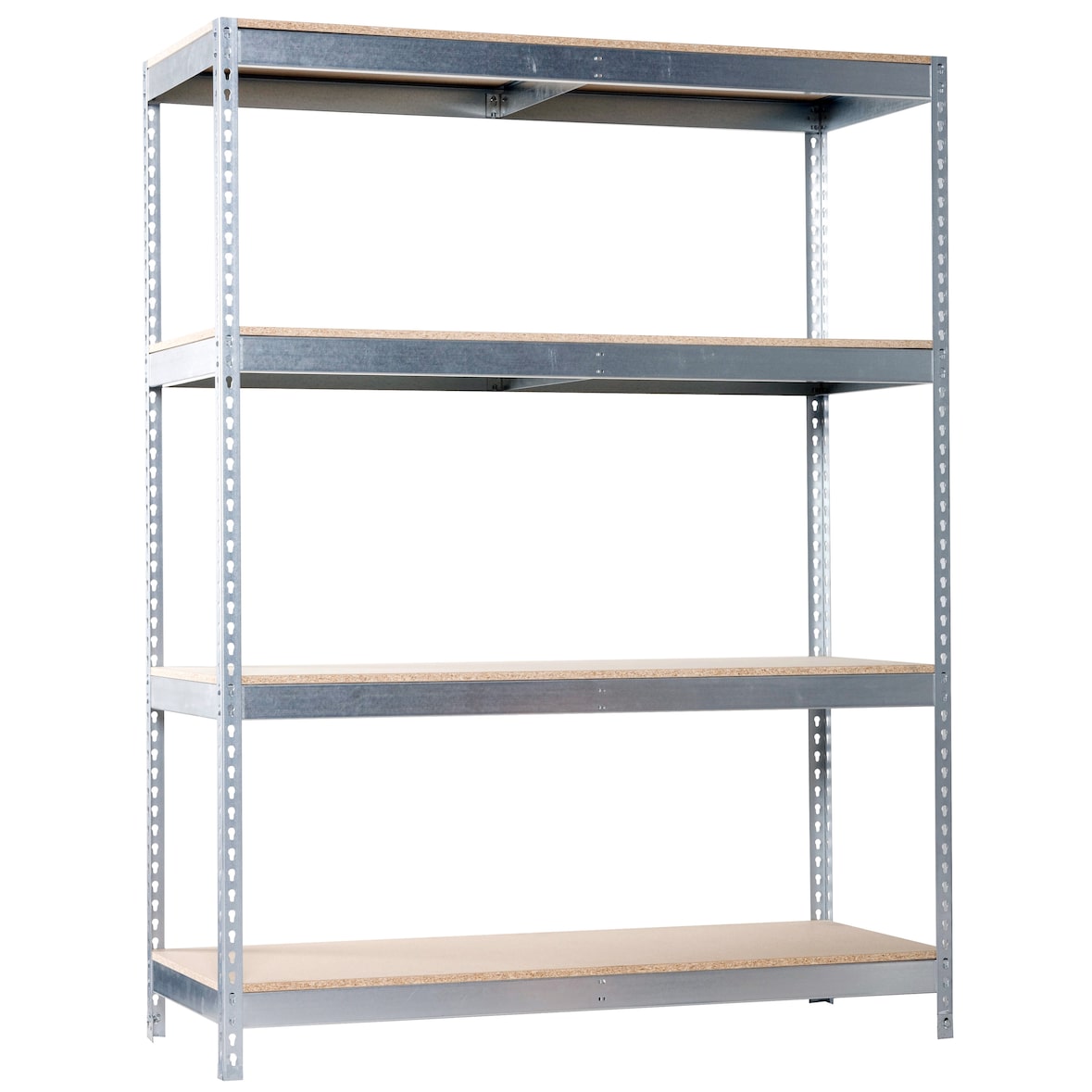 Scaffalatura metallica senza viti con vassoi metallici Ecoforte 5 ripiani. Colore galva/legno 2000x1500x600 mm