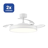 thumbnail of Pack 2 Ventiladores Techo Luz LED - Motor DC Silencioso 24V - 6 Velocidades Mando - 3240LM 50cm - Diseño Blanco Minimalista Clase A++