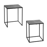 thumbnail of Set de 2 bouts de canapés rectangulaire argent -  Rectangle Métal Table Passion 45x30 cm