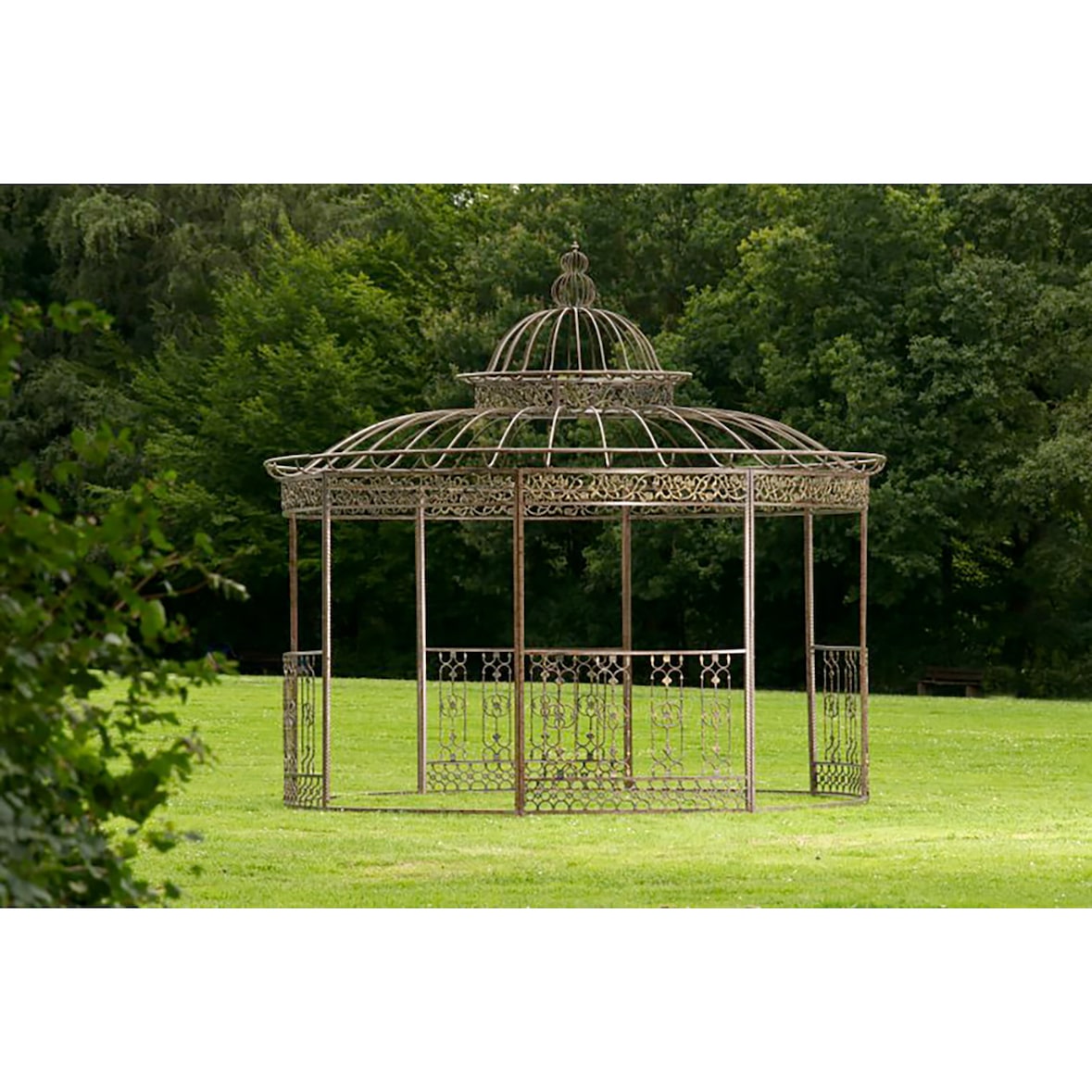 Luxus Pavillon Romantik rund 350 cm bronze