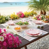 thumbnail of Assiette plate rose en mélamine 28x28x2.5cm - Lot de 6