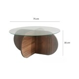 thumbnail of Dmora Wohnzimmertisch Doliveir, Niedriger Wohnzimmertisch, Kaffeeregal, Couchtisch für Sofa, 75x75h35 cm, Nussbaum