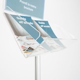 thumbnail of Danieli Store | Expositor publicitario de pie con atril portafolletos tamaño A4 horizontal | Soporte de metacrilato para folletos