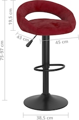 thumbnail of vidaXL Barhocker 2 Stk. Weinrot Samt
