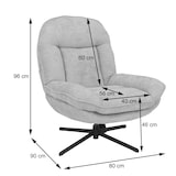 thumbnail of Relaxsessel mit Hocker HWC-P32, Fernsehsessel Nosagfederung, drehbar Metall Stoff/Textil Chenille (370 g/m²) ~ grau