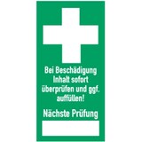 thumbnail of Aufkleber Prüfsiegel für Erste-Hilfe-Einrichtung, Papier selbstk, 18x37 mm, 10 Stück/Bogen