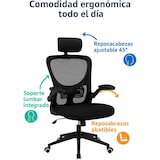 thumbnail of DUPI Silla de Escritorio ERGONOMIC | Respaldo de Malla Transpirable | Soporte Lumbar y Reposacabezas Ajustable | Giratoria 360º │Negro/Metal