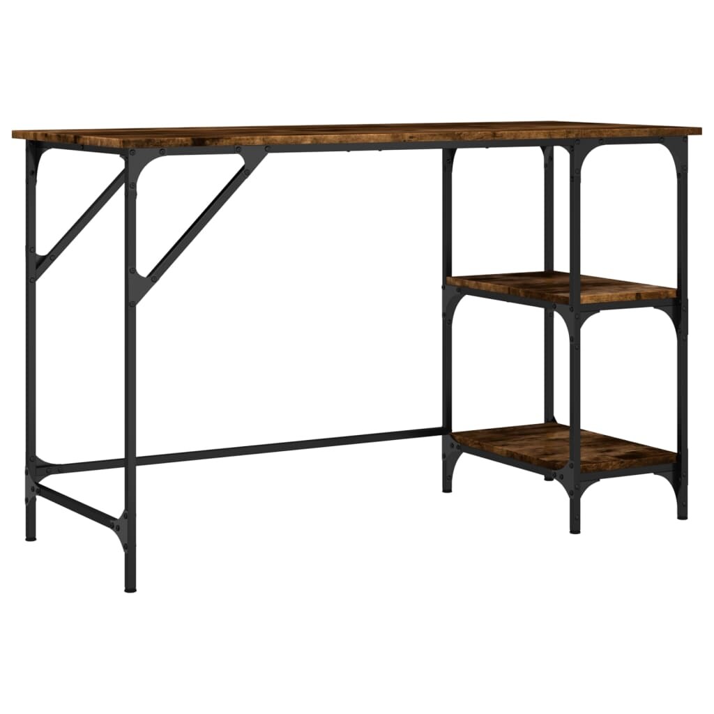 vidaXL Schreibtisch Räuchereiche 120x50x75 cm Metall Holzwerkstoff
