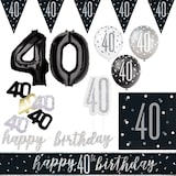 thumbnail of 40. Geburtstag Partyset Deko schwarz silber Party Dekoration Set Mann Geburtstagsdeko