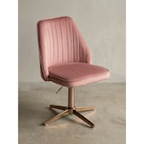 thumbnail of Schreibtischstuhl Rosa Samt Design Drehstuhl mit Lehne, Schalenstuhl 120 kg Höhenverstellbar, Arbeitsstuhl ohne Rollen, Stuhl Schreibtisch