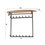 thumbnail of Portemanteau industriel en acacia massif naturel 16 patères Stefan