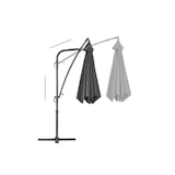 thumbnail of Tarrington House Sombrilla colgante redonda Helena, acero / poliéster, Ø 3 x 2.52 m, apertura por manivela, gris