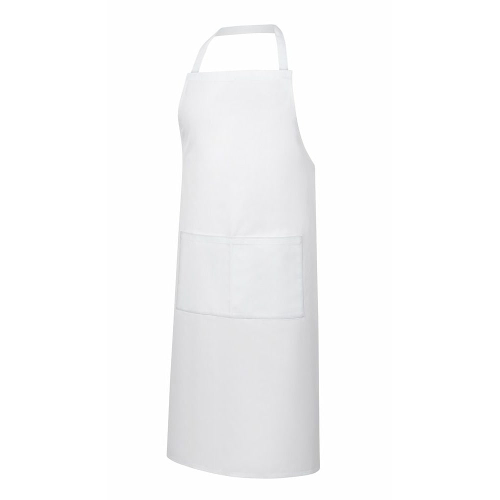 METRO PROFESSIONAL Tablier à bavette long, polyester/coton, 82 x 100 cm, blanc, 3 unités