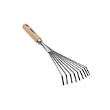 thumbnail of Balai de jardin à gazon 8 dents 13Cm Manche bois Inox et Fer forgés à la main VITO