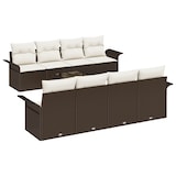 thumbnail of vidaXL 9-teiliges Garten-Sofa-Set mit Kissen in Braun aus Poly Rattan