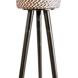 thumbnail of SalesFever Staande lamp met rieten kap 152 cm | lampenkap palmblad | zwart gesatineerd metalen frame | B 55xD55xH152cm | naturel-zwart