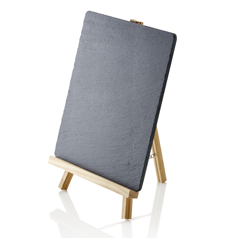 12x Naturschiefertafel SLATE LINE, 24 x 21 cm, Naturschiefer, Holz