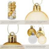 thumbnail of 24 Christbaumkugeln unzerbrechlich in Weiß/Gold - gold/weiß