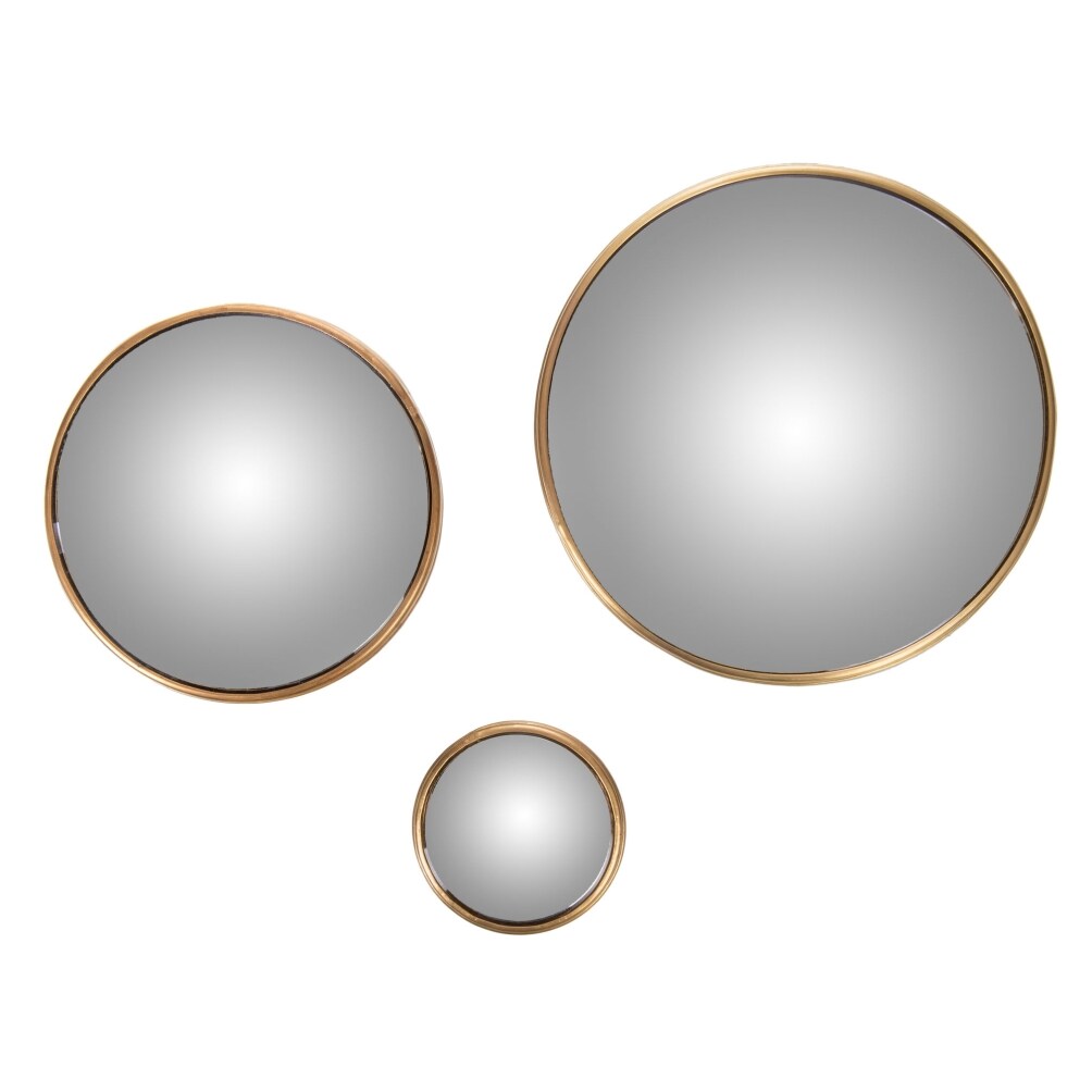 Set de 3 miroir convex or -  Or / Doré Rond Métal Amadeus 5.00x5.00 cm