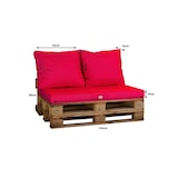 thumbnail of Lot matelas pour palette déhoussable avec assise de 120x80x10cm et dossier Rouge Piment