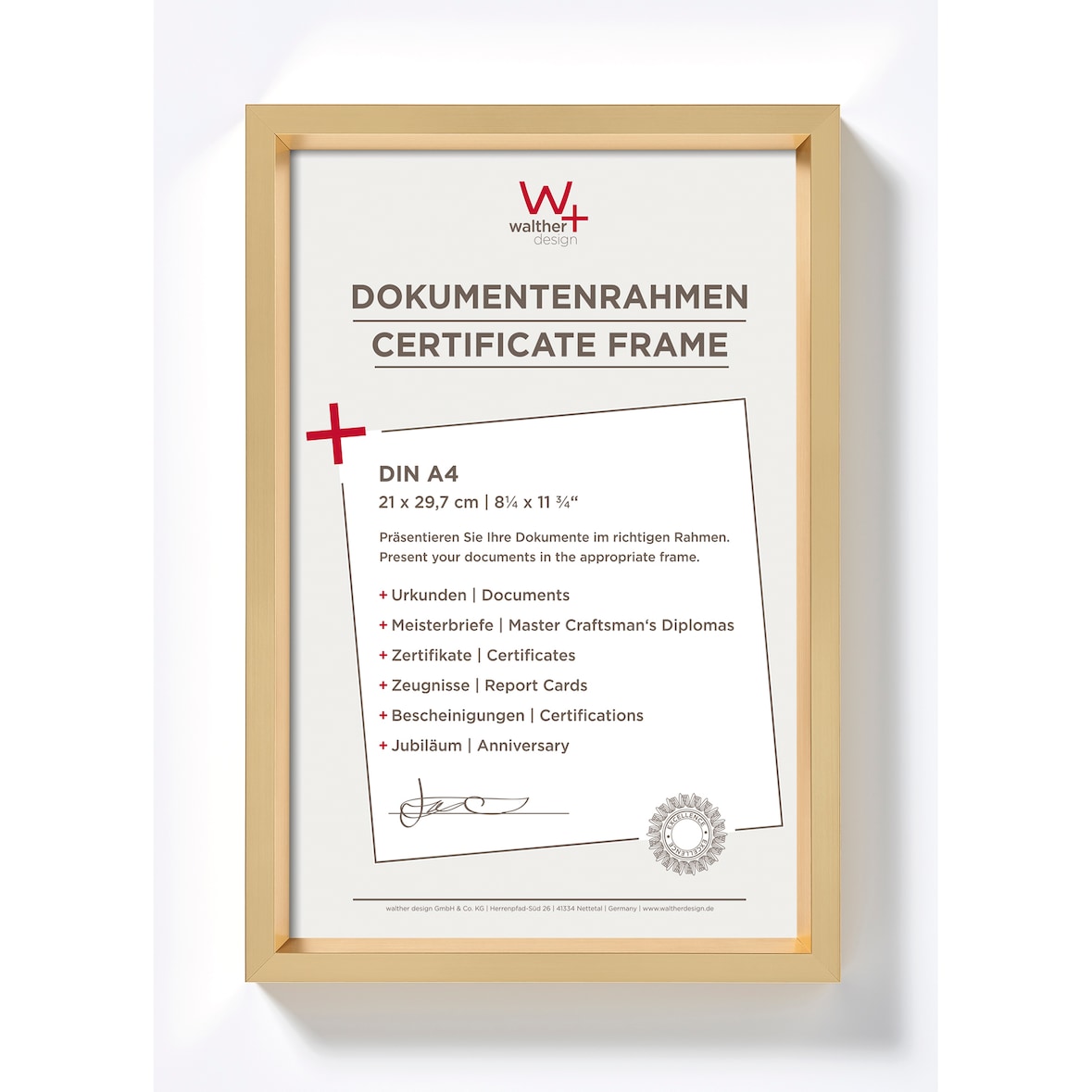 Steel Style Kunststoff Bilderrahmen 21x29,7 cm (DIN A4) GOLD