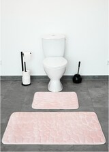 thumbnail of Almina Premium 2 teiliges Bademattenset mit Steinmotiv Rosa